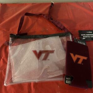 Clear Mini Bag with Maroon Accents